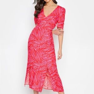 Pink zebra print midi dress from Long Tall Sall. Never worn before, new with tag